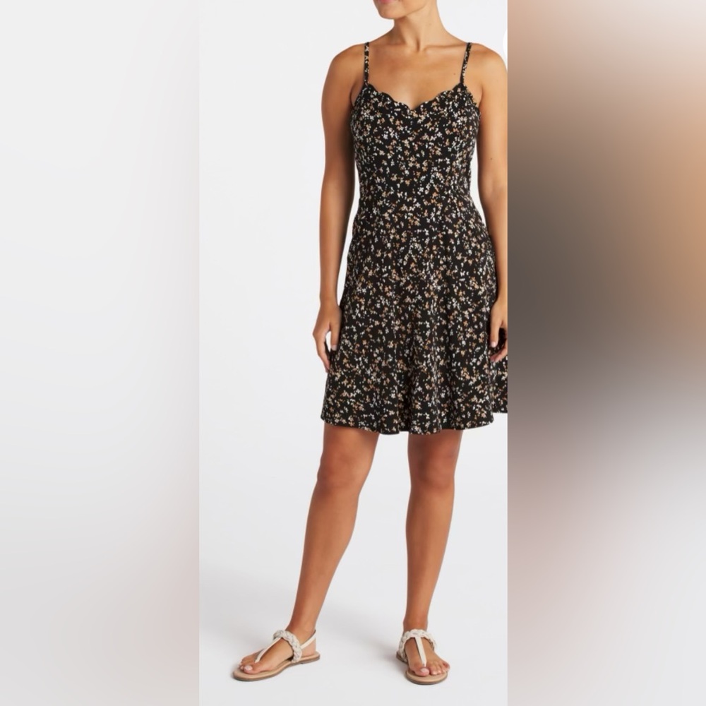 Floral Black Dress
